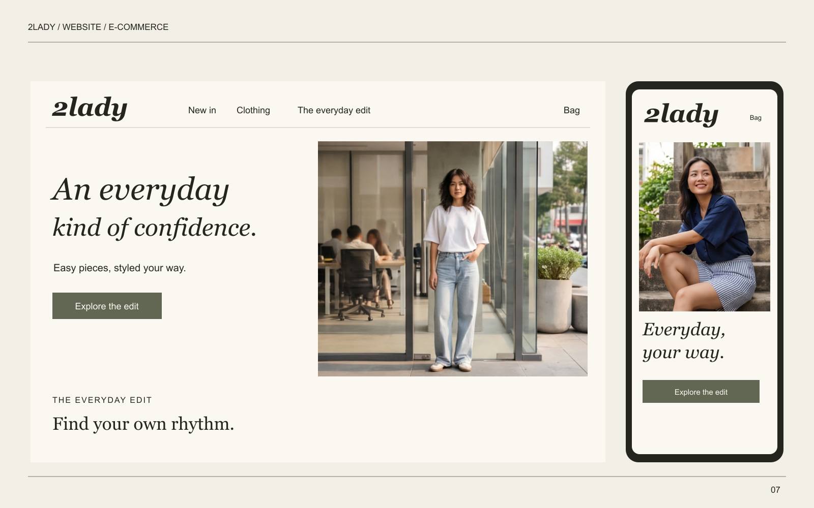 2lady website design for desktop and mobile