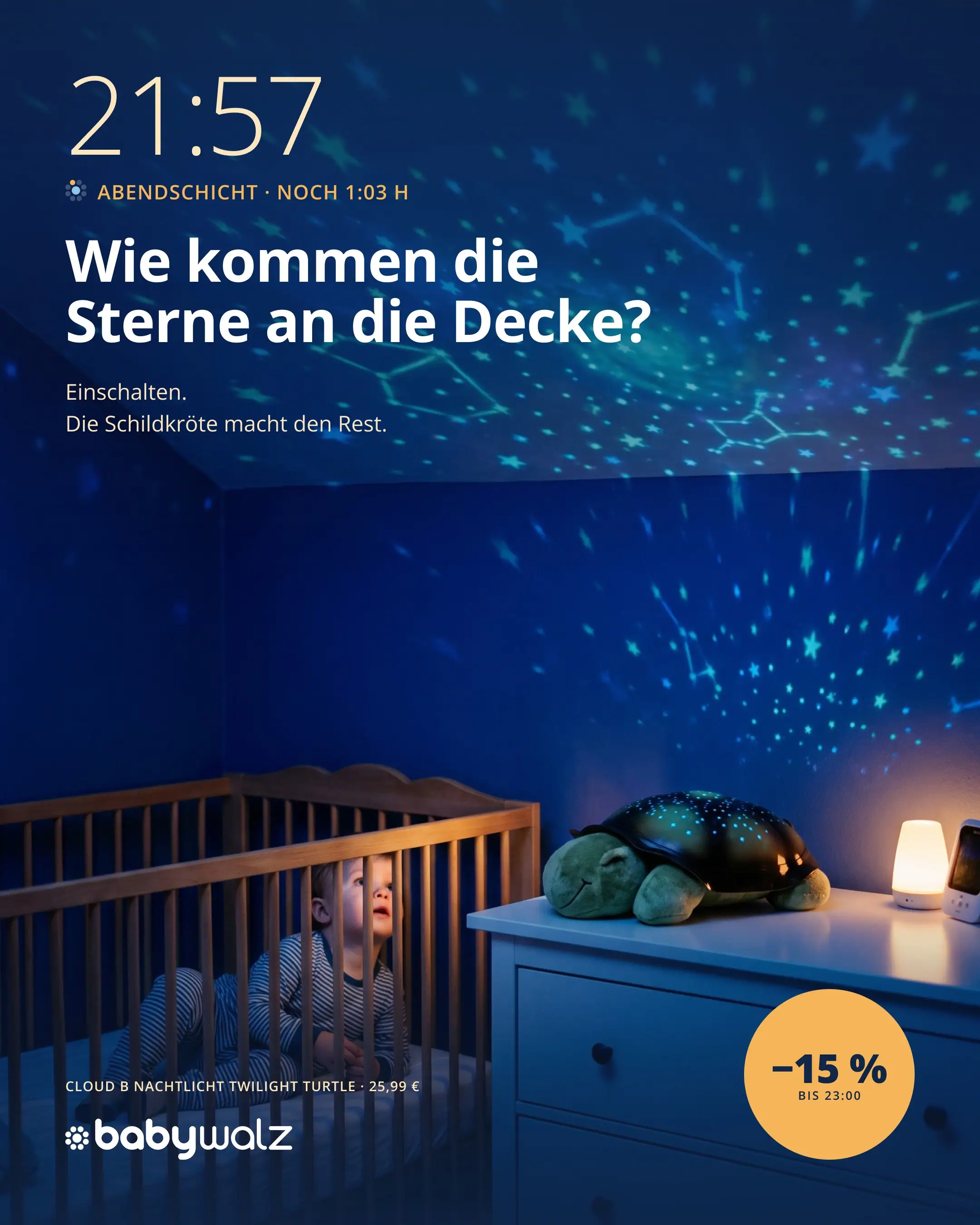 21:57: Wie kommen die Sterne an die Decke?